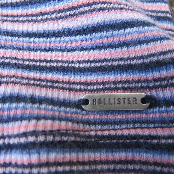 Hollister Fitted Rib Knit Striped Long Sleeve Mock Neck Shirt - Picture 2 of 9